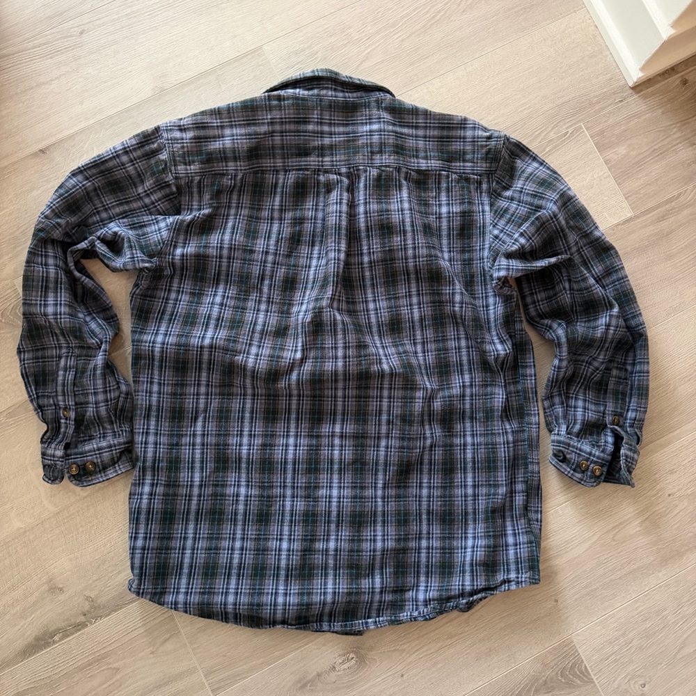 Carhartt Plaid Flannel Button Down Shirt Green Gray 100% Cotton Mens L - Picture 3 of 3
